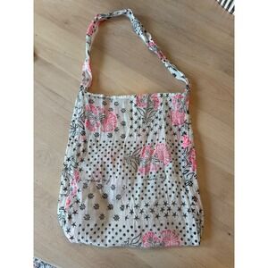 Free People Boho Floral Stars Dots Print Lightweight Shoulder Bag Tote